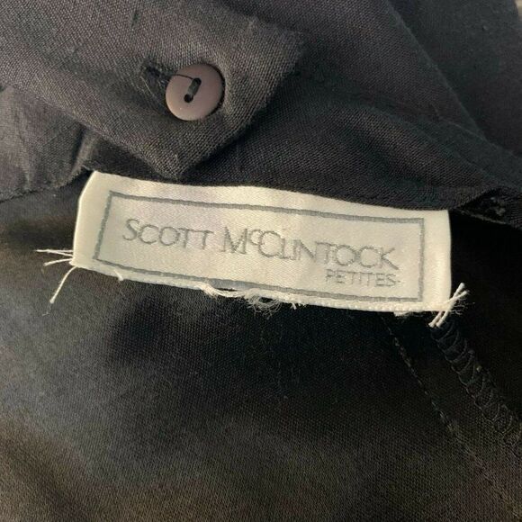 Vintage Scott McClintock Sheath Dress S Black Sleeveless Cross Back Knee Length - Picture 7 of 7